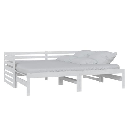 vidaXL Day Bed | White | Solid pine wood | 2x