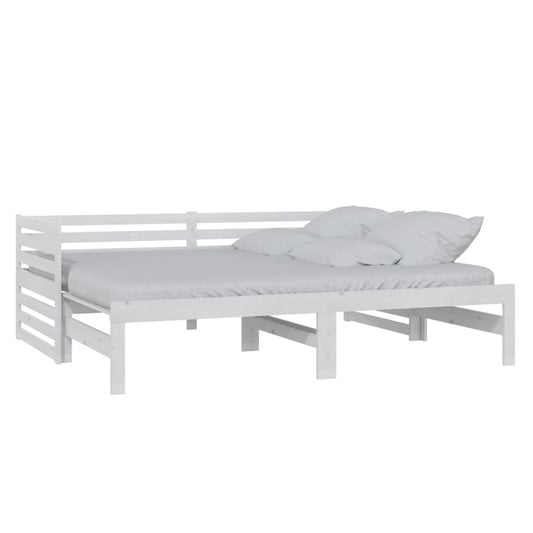 vidaXL Day Bed | White | Solid pine wood | 2x