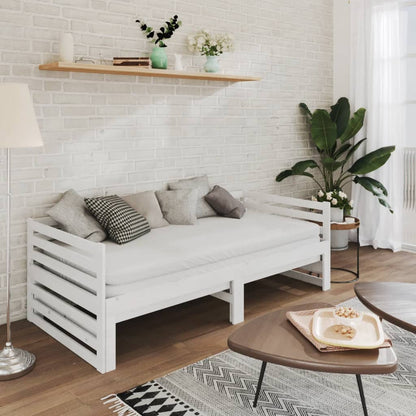 vidaXL Day Bed | White | Solid pine wood | 2x