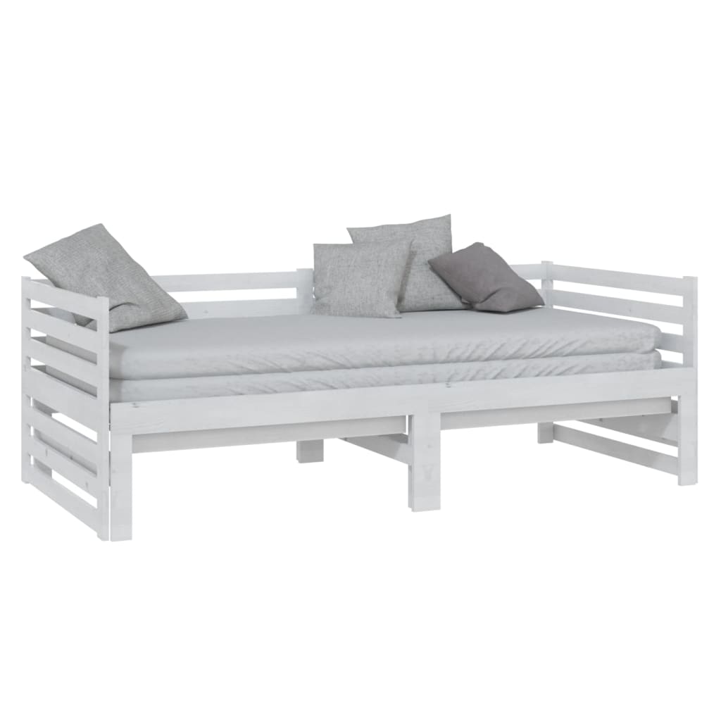 vidaXL Day Bed | White | Solid pine wood | 2x
