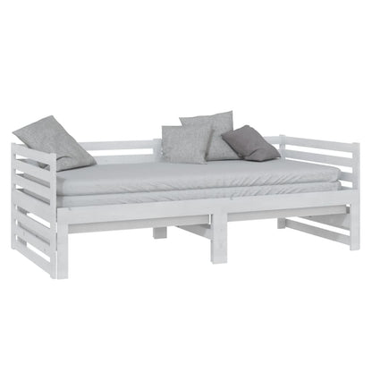 vidaXL Day Bed | White | Solid pine wood | 2x