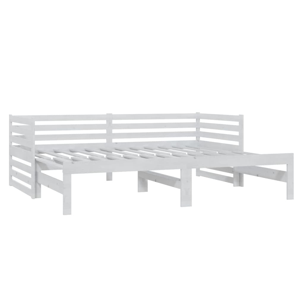 vidaXL Day Bed | White | Solid pine wood | 2x
