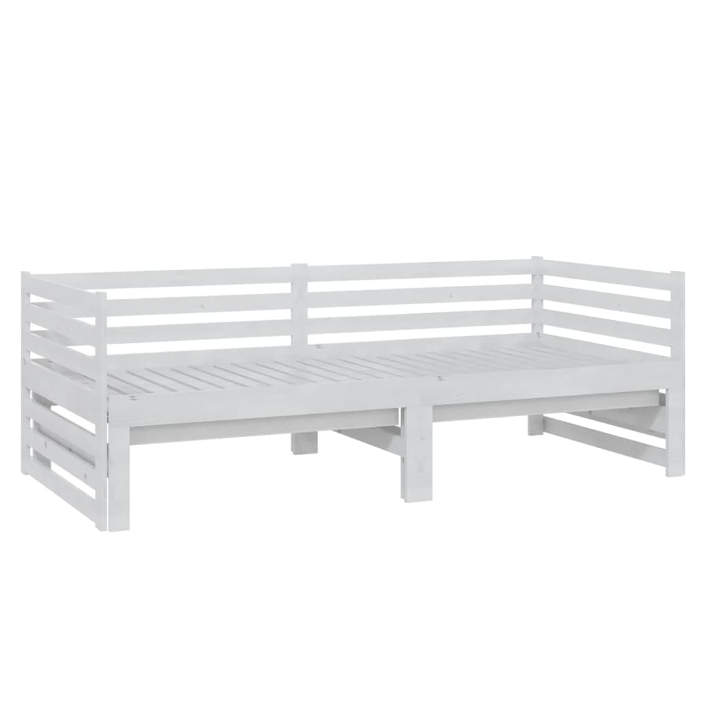 vidaXL Day Bed | White | Solid pine wood | 2x