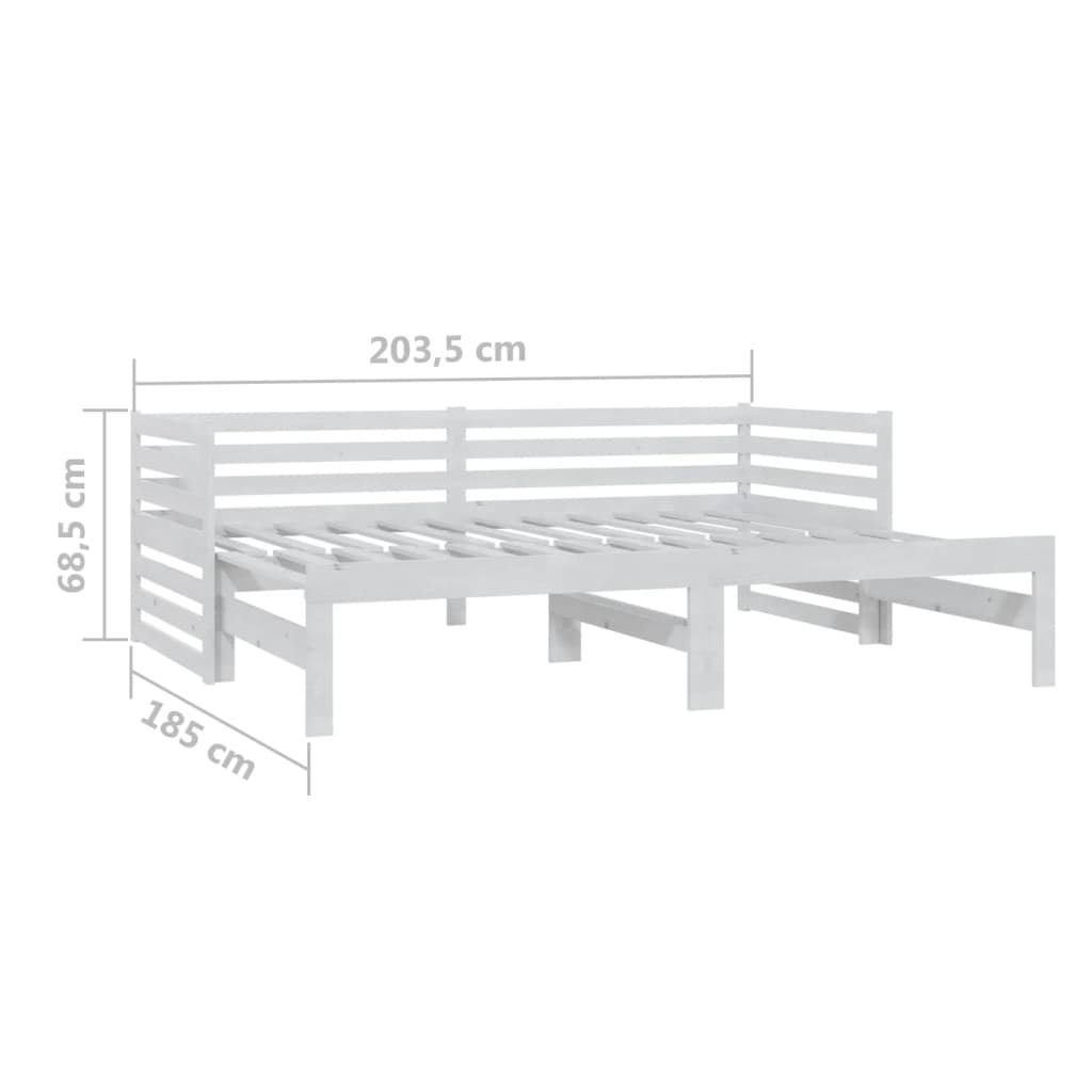 vidaXL Day Bed | White | Solid pine wood | 2x