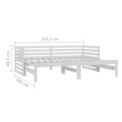 vidaXL Day Bed | White | Solid pine wood | 2x