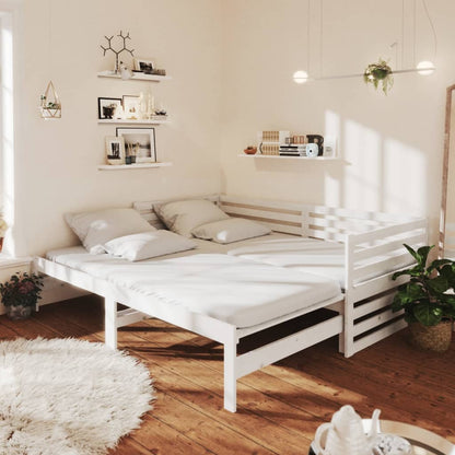 vidaXL Day Bed | White | Solid pine wood | 2x