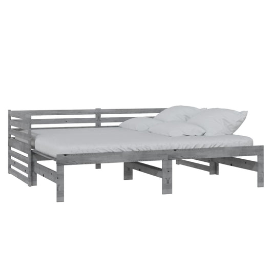 vidaXL Day Bed | Grey | Solid Pinewood | 2x