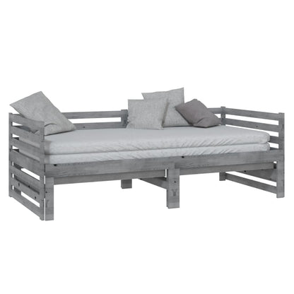 vidaXL Day Bed | Grey | Solid Pinewood | 2x