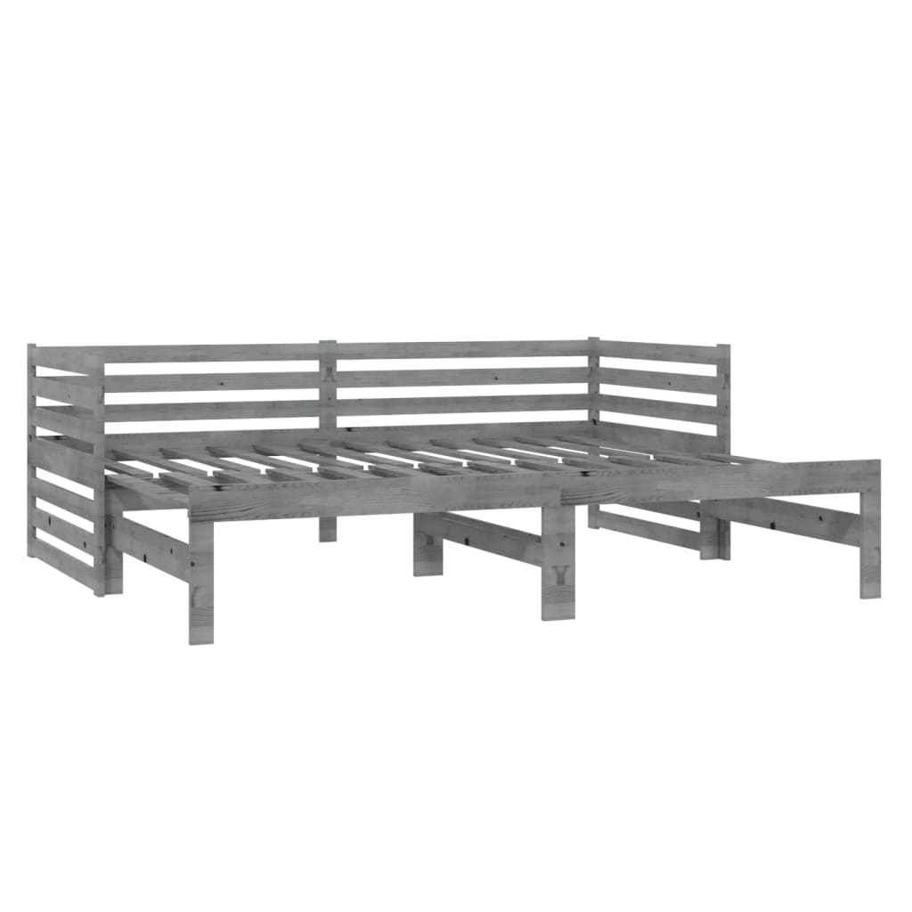 vidaXL Day Bed | Grey | Solid Pinewood | 2x
