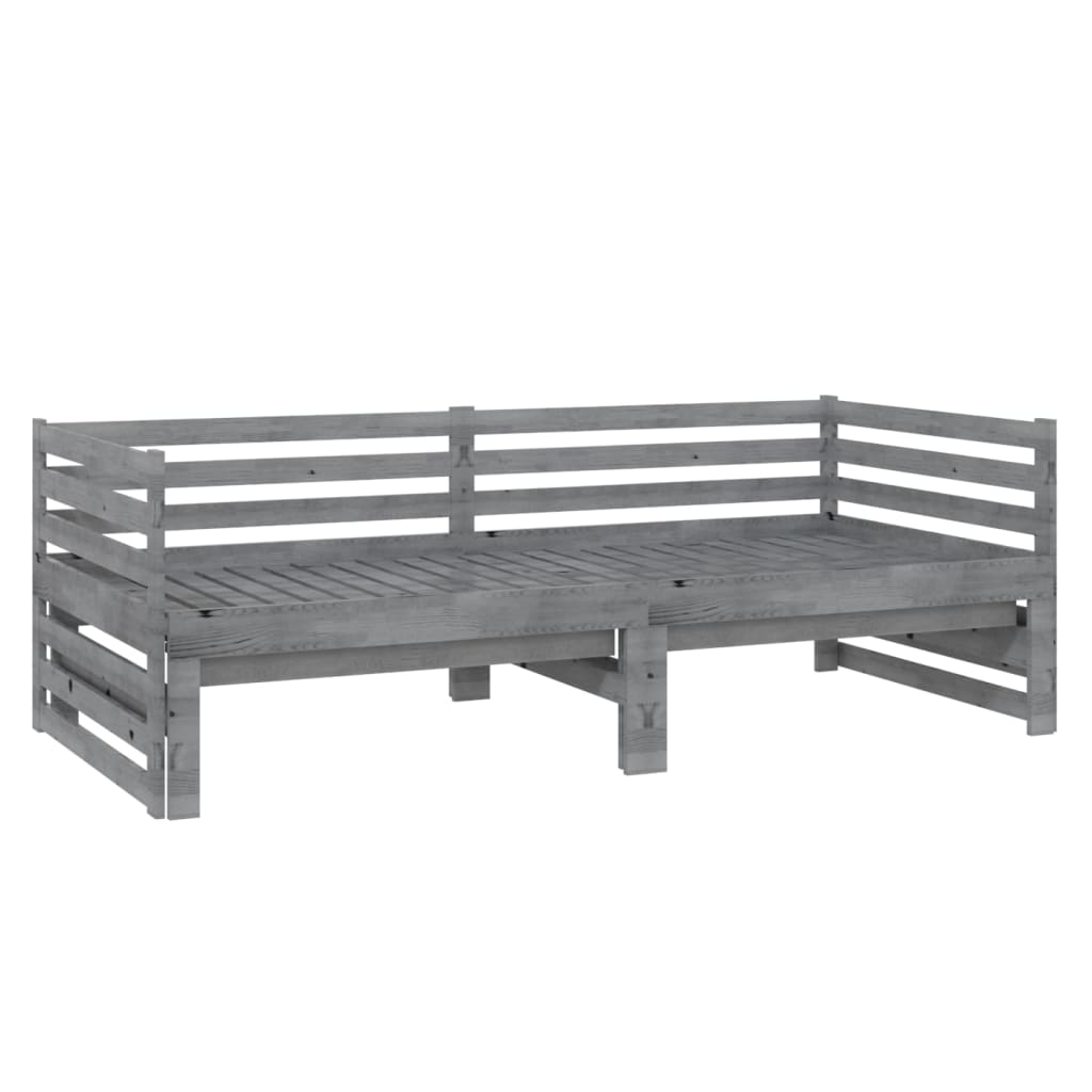 vidaXL Day Bed | Grey | Solid Pinewood | 2x