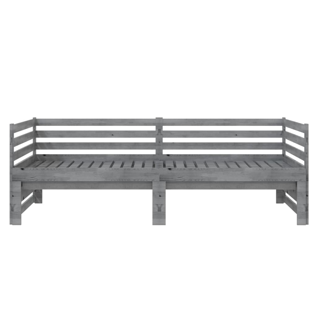 vidaXL Day Bed | Grey | Solid Pinewood | 2x