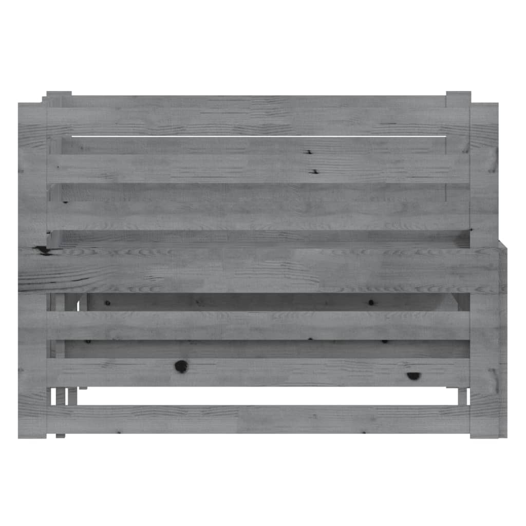 vidaXL Day Bed | Grey | Solid Pinewood | 2x