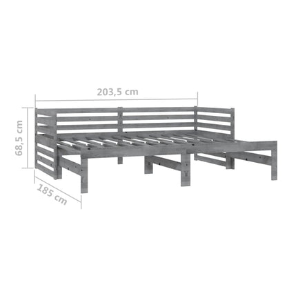 vidaXL Day Bed | Grey | Solid Pinewood | 2x