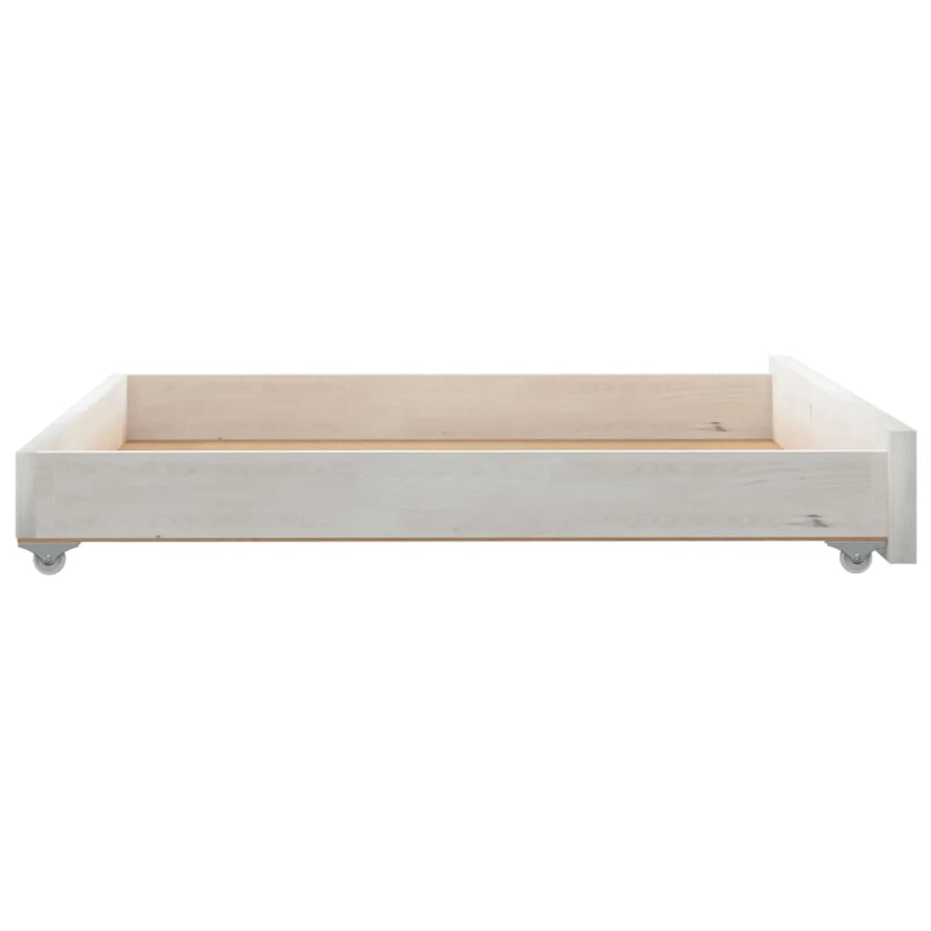 vidaXL Day Bed Drawers 2 pcs White Solid Pinewood