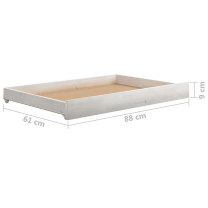 vidaXL Day Bed Drawers 2 pcs White Solid Pinewood