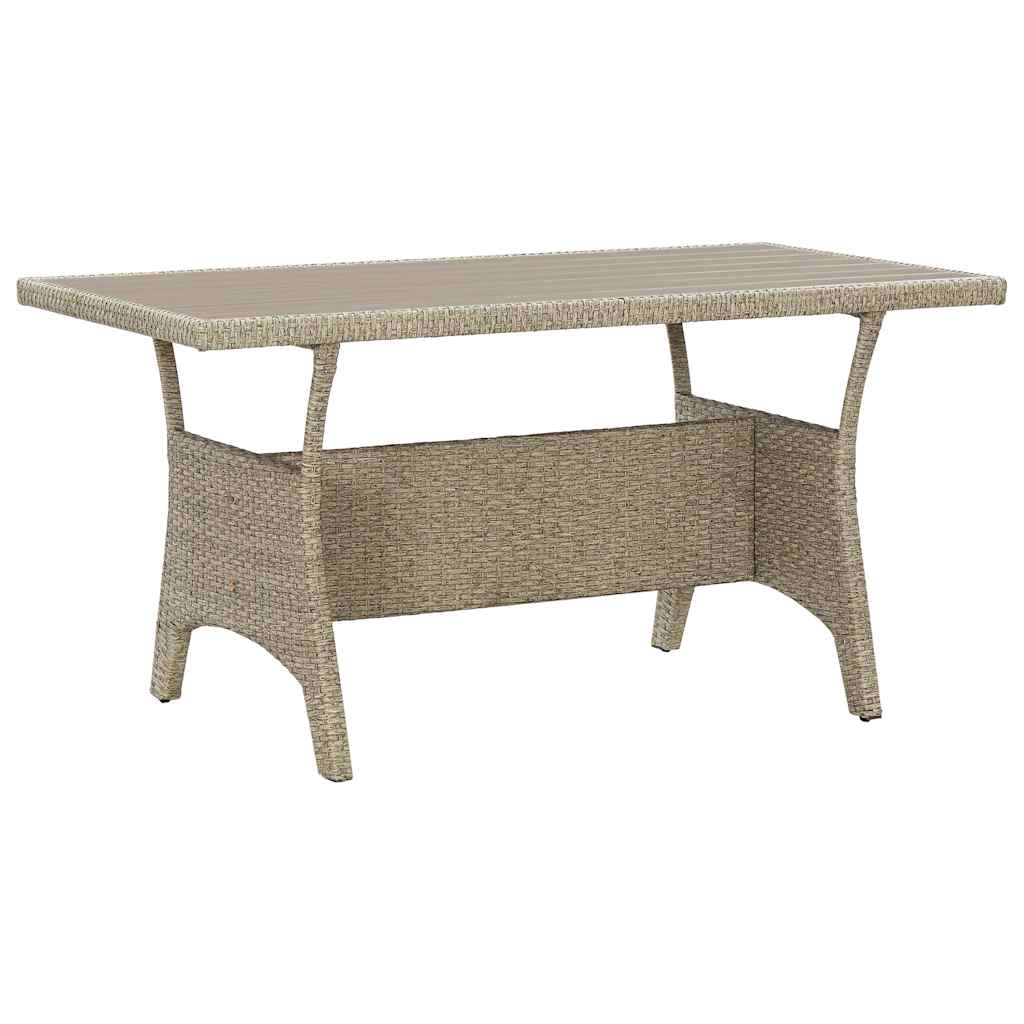 vidaXL Garden Table | Grey | PE (polyethene) rattan | Medium |  Light Weight