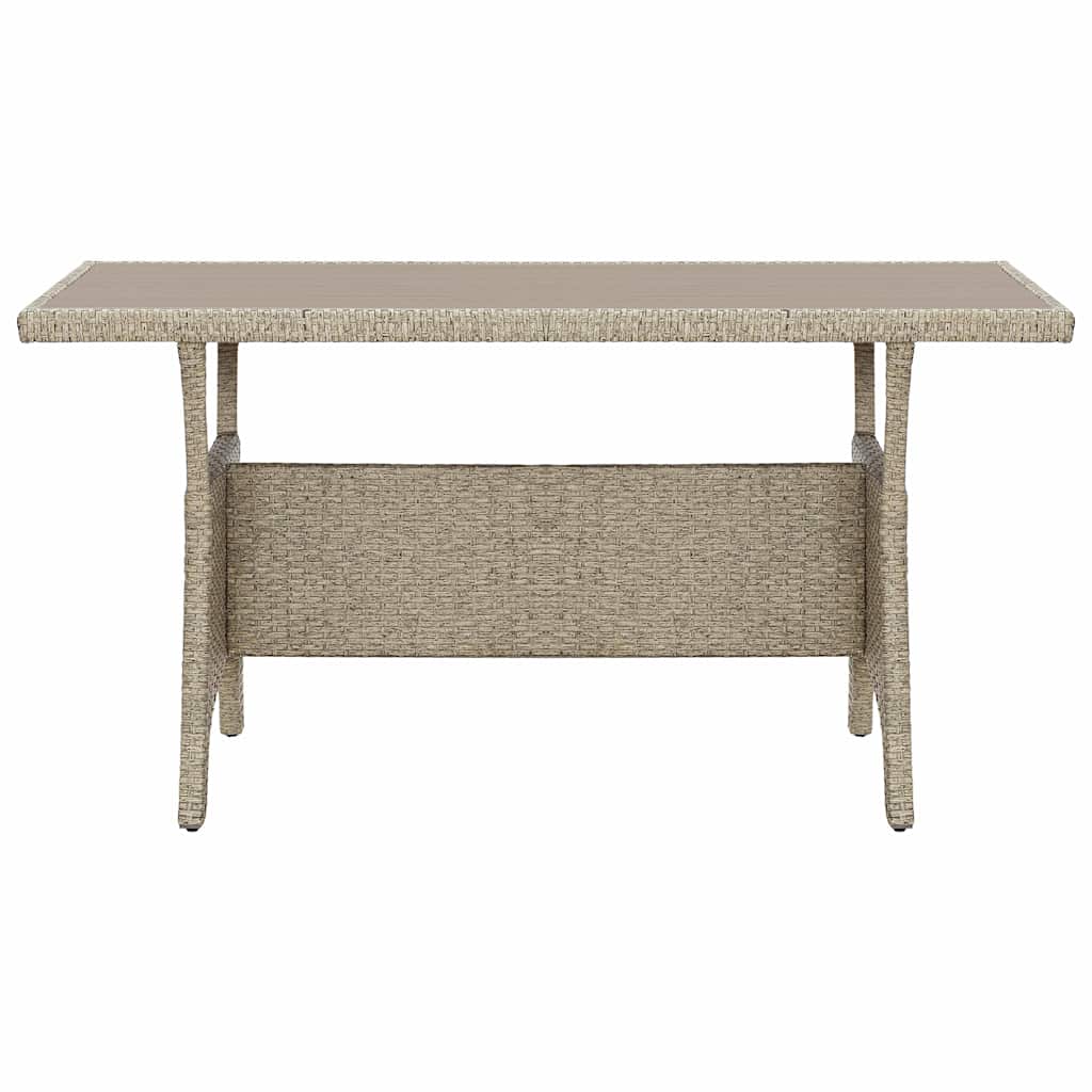vidaXL Garden Table | Grey | PE (polyethene) rattan | Medium |  Light Weight