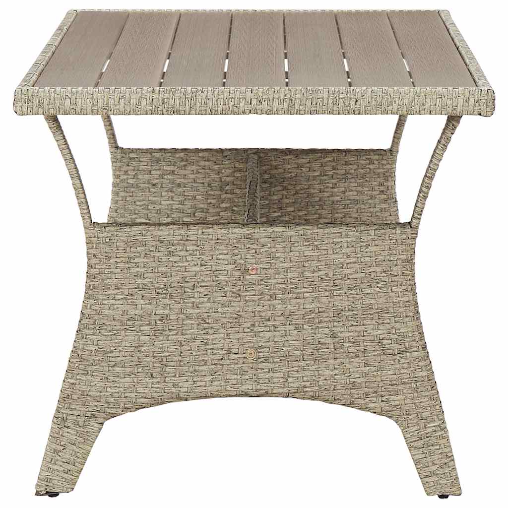 vidaXL Garden Table | Grey | PE (polyethene) rattan | Medium |  Light Weight