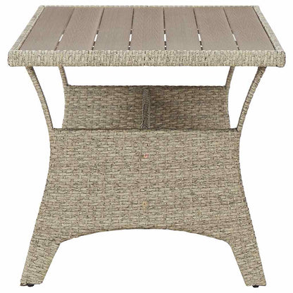 vidaXL Garden Table | Grey | PE (polyethene) rattan | Medium |  Light Weight