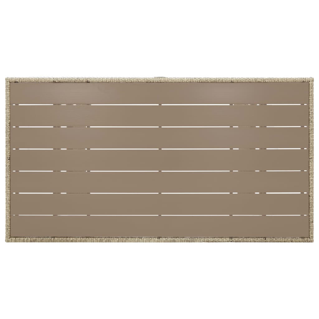vidaXL Garden Table | Grey | PE (polyethene) rattan | Medium |  Light Weight