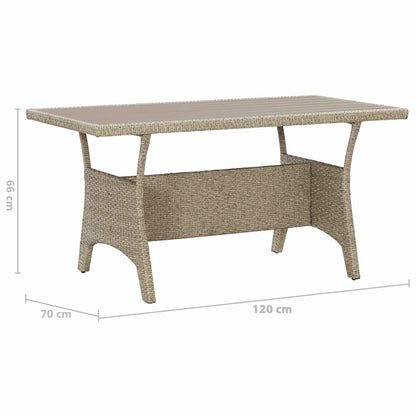 vidaXL Garden Table | Grey | PE (polyethene) rattan | Medium |  Light Weight
