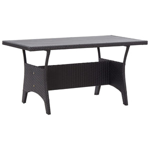 vidaXL Garden Table Black 120x70x66 cm Poly Rattan