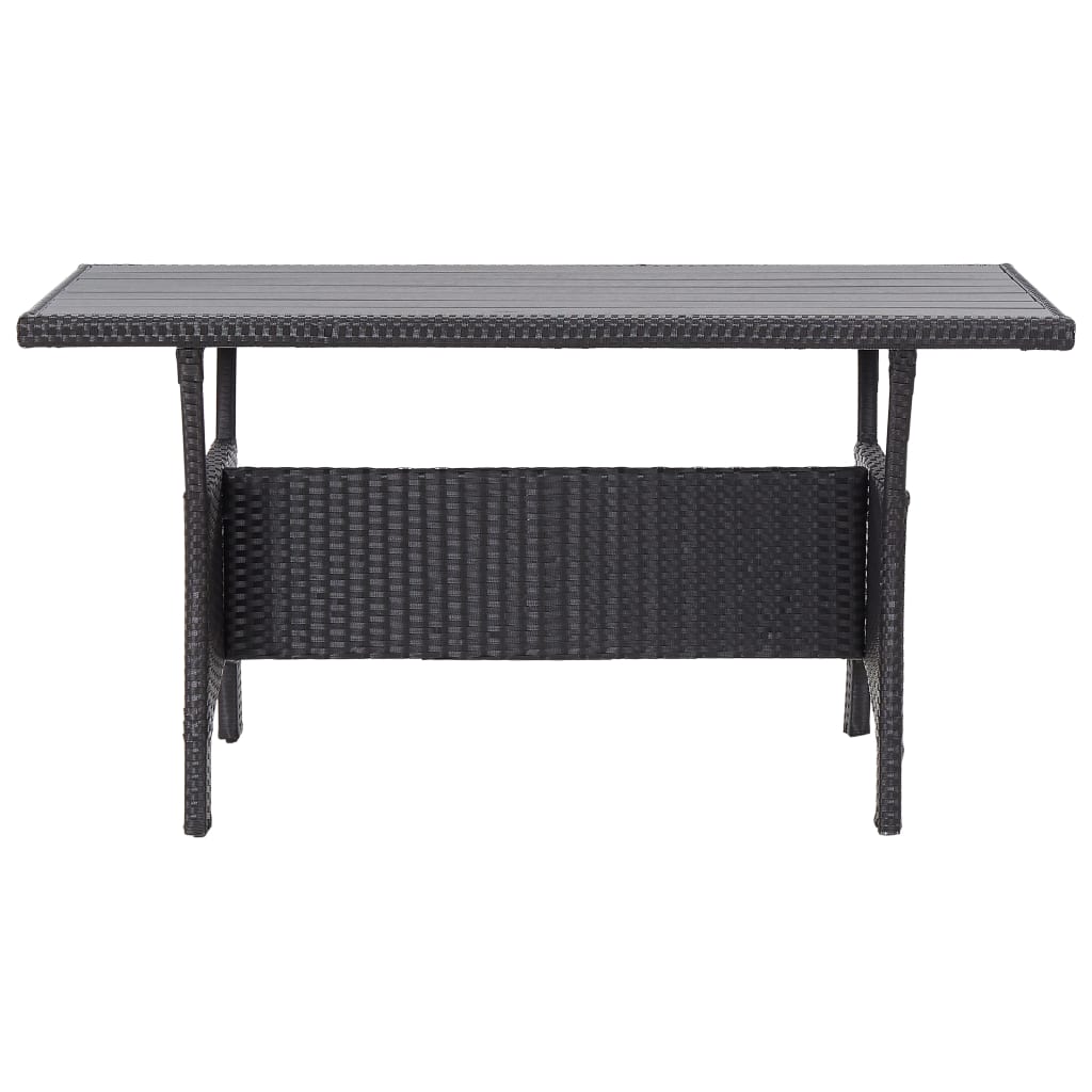 vidaXL Garden Table Black 120x70x66 cm Poly Rattan