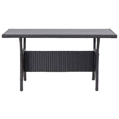 316585 vidaXL Garden Table Black 120x70x66 cm Poly Rattan