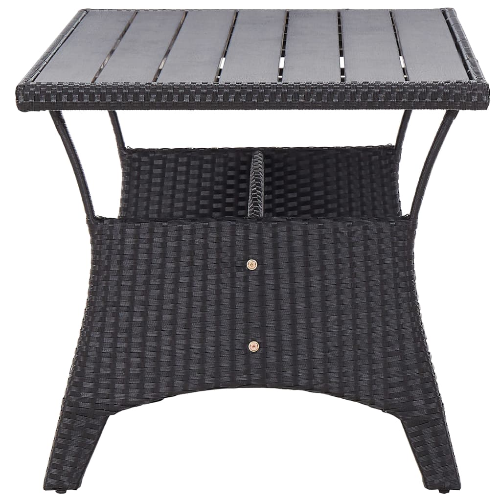 vidaXL Garden Table Black 120x70x66 cm Poly Rattan