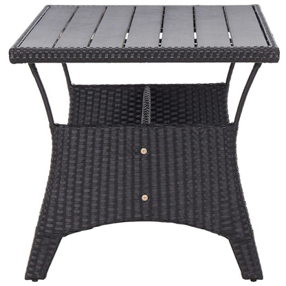 vidaXL Garden Table Black 120x70x66 cm Poly Rattan
