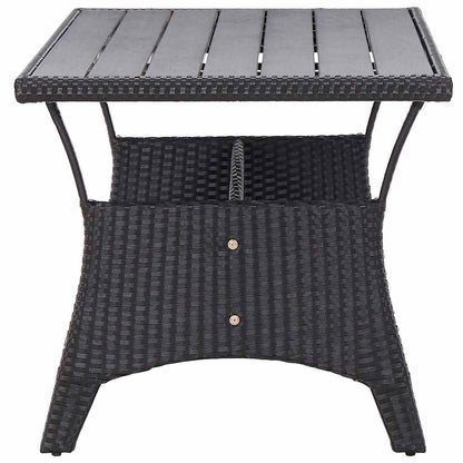 316585 vidaXL Garden Table Black 120x70x66 cm Poly Rattan