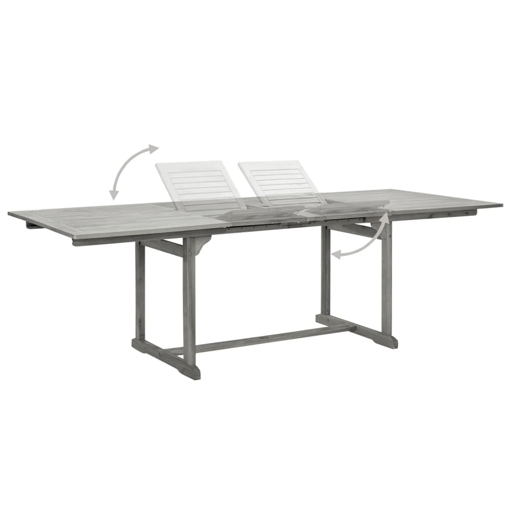 vidaXL Garden Dining Table (160-240)x100x75 cm Solid Acacia Wood