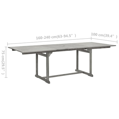 vidaXL Garden Dining Table (160-240)x100x75 cm Solid Acacia Wood