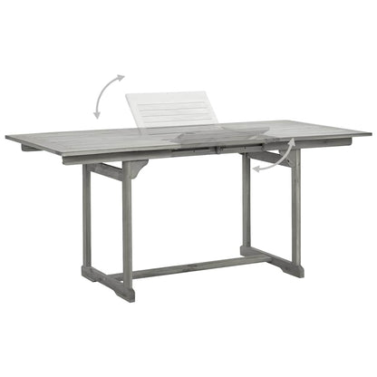 vidaXL Garden Dining Table (120-170)x80x75 cm Solid Acacia Wood