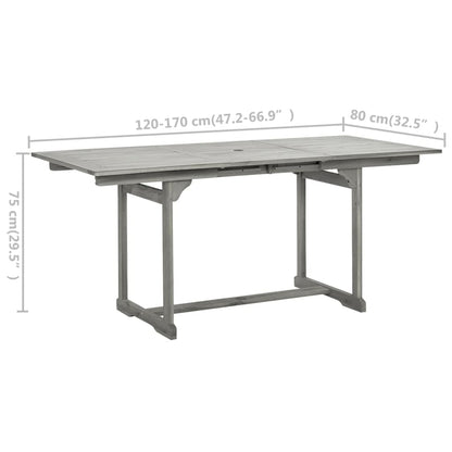 vidaXL Garden Dining Table (120-170)x80x75 cm Solid Acacia Wood