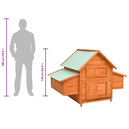 vidaXL Chicken Coop 150x96x110 cm Solid Firwood
