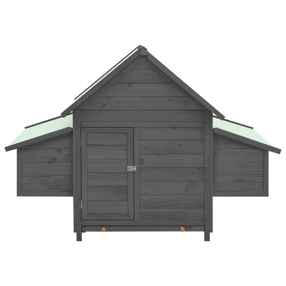 vidaXL Chicken Coop Grey and White 150x96x110 cm Solid Firwood