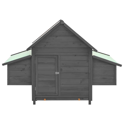 171460 vidaXL Chicken Coop Grey and White 150x96x110 cm Solid Firwood