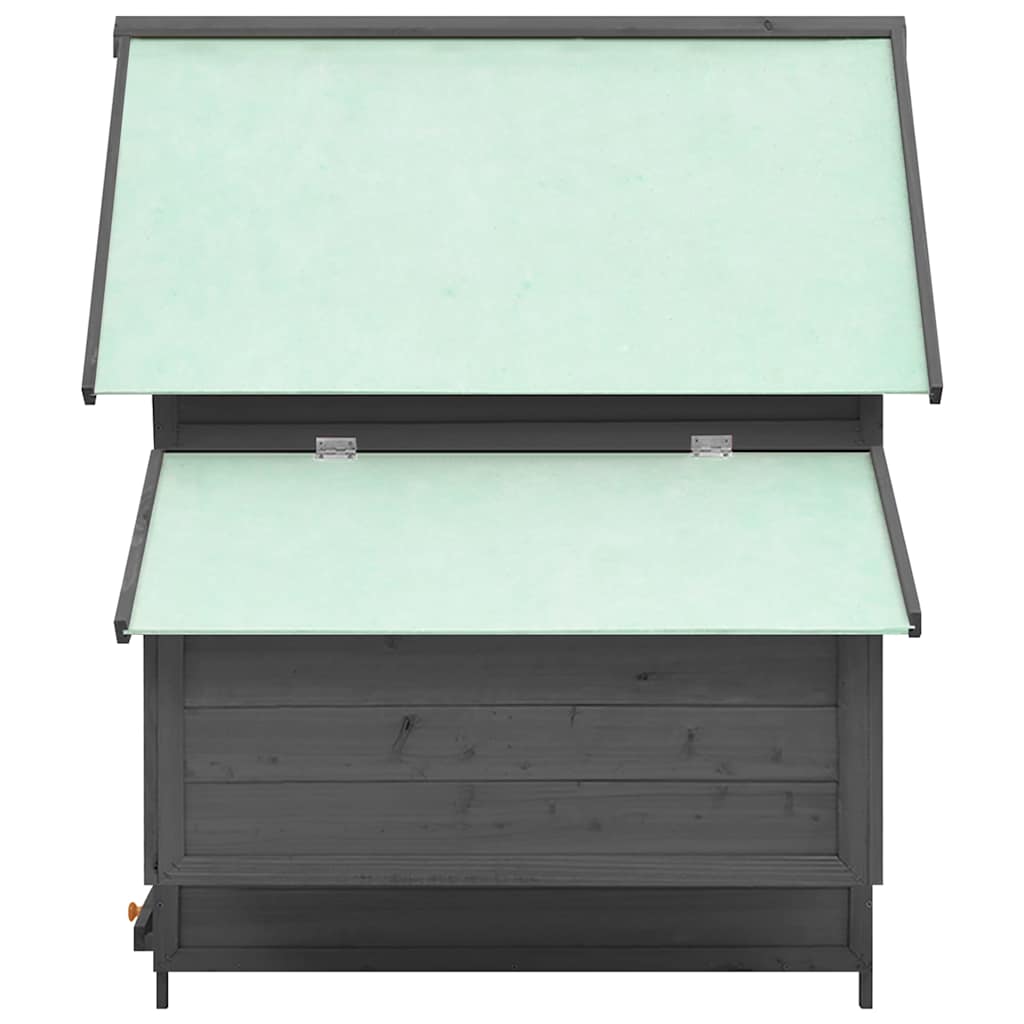 171460 vidaXL Chicken Coop Grey and White 150x96x110 cm Solid Firwood