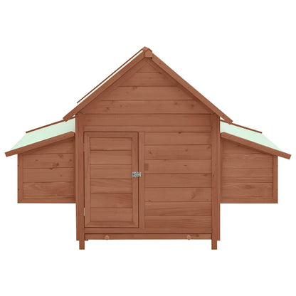 vidaXL Chicken Coop Mocha and White 150x96x110 cm Solid Firwood