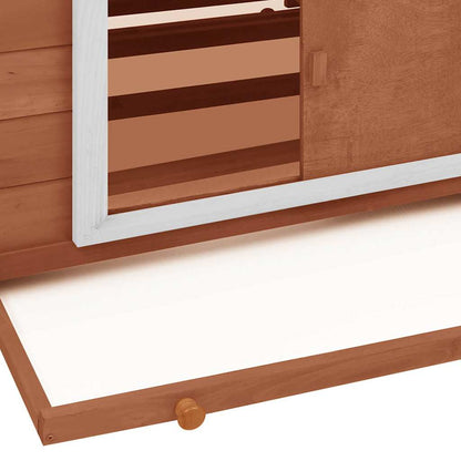 171461 vidaXL Chicken Coop Mocha and White 150x96x110 cm Solid Firwood