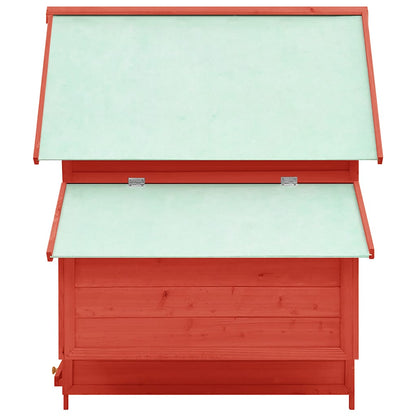 vidaXL Chicken Coop Red and White 150x96x110 cm Solid Firwood