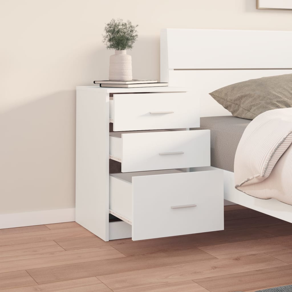 vidaXL Bed Cabinet White 40x40x63 cm Engineered Wood