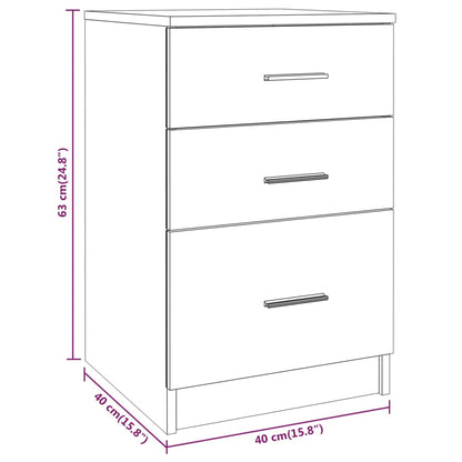 vidaXL Bed Cabinet Concrete Grey 40x40x63 cm Engineered Wood
