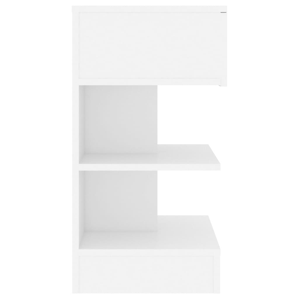 vidaXL Bedside Cabinet White 40x35x65 cm Engineered Wood