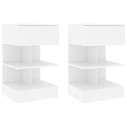 808649 vidaXL Bedside Cabinets 2 pcs White 40x35x65 cm Engineered Wood