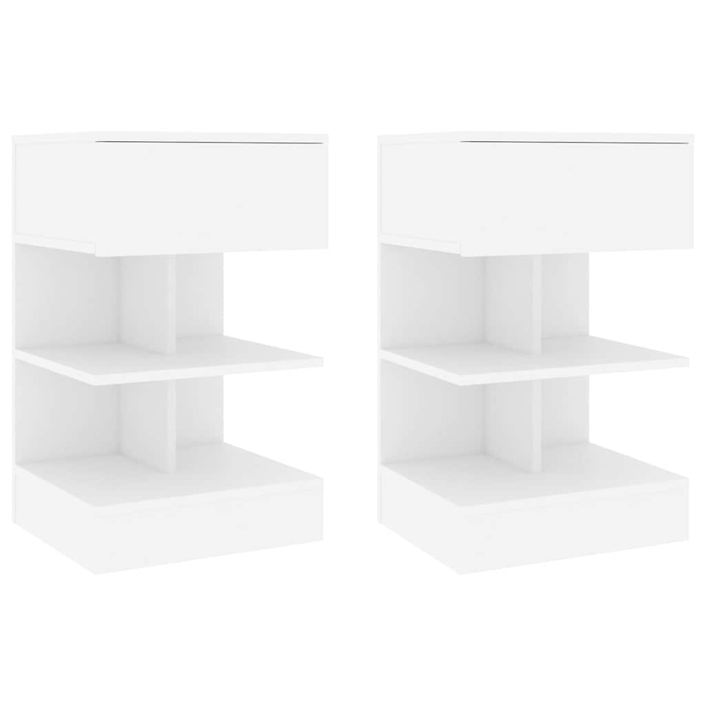808649 vidaXL Bedside Cabinets 2 pcs White 40x35x65 cm Engineered Wood