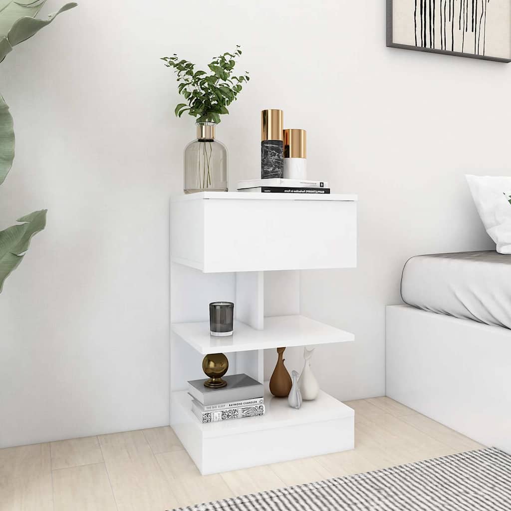 808649 vidaXL Bedside Cabinets 2 pcs White 40x35x65 cm Engineered Wood