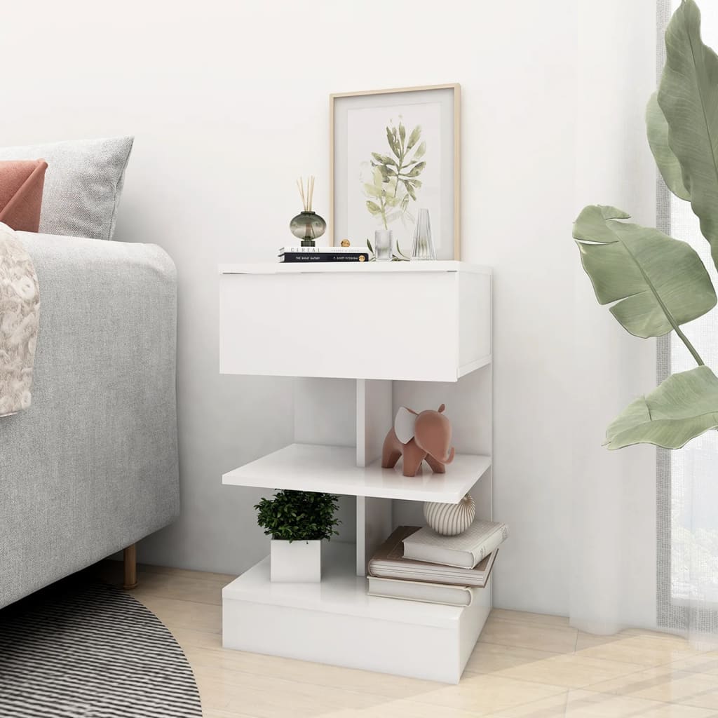 vidaXL Bedside Cabinets 2 pcs White 40x35x65 cm Engineered Wood