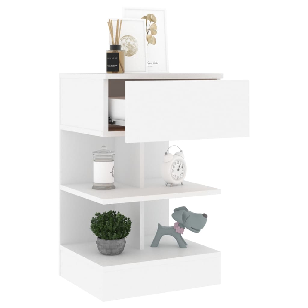 808649 vidaXL Bedside Cabinets 2 pcs White 40x35x65 cm Engineered Wood
